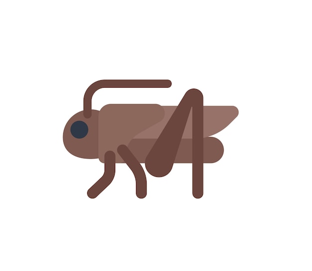 Vetor Ícone isolado do vetor de críquete de insetos ilustração emoji emoticon de vetor de críquete