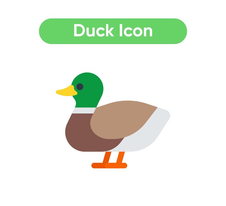 Vetor ícone isolado do vetor de pato ilustração de emoji de pato