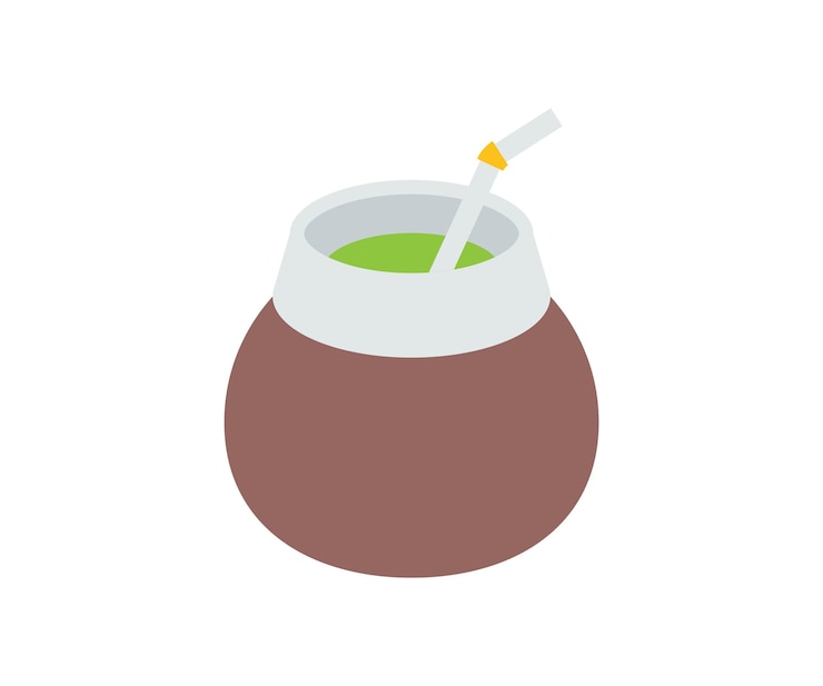 Ícone isolado do vetor Yerba Mate Ilustração de emoji Mate Emoticon isolado do vetor Mate
