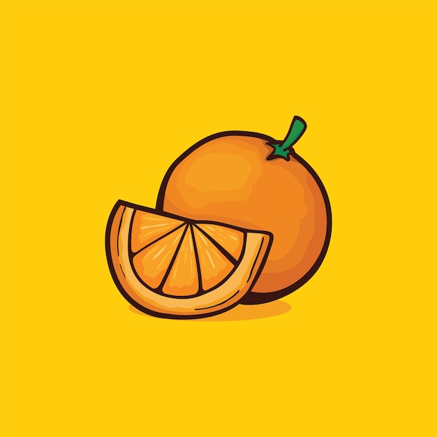 Ícone laranja isolado ilustração vetorial com cor simples de desenho de contorno