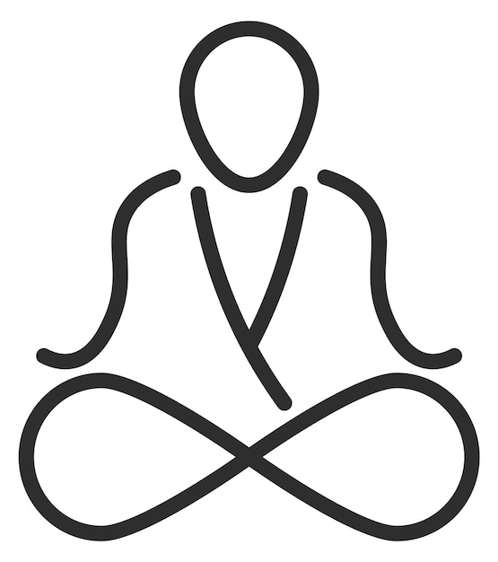 Vetor Ícone linear da meditação zen símbolo calmo infinito