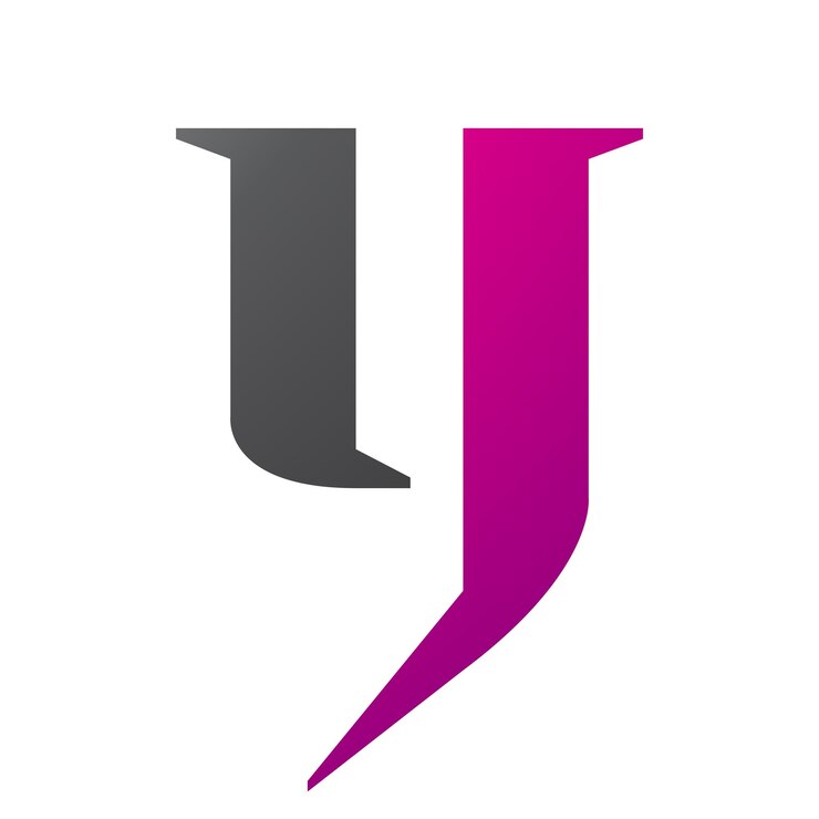 Vetor ícone magenta e preto com letra minúscula y