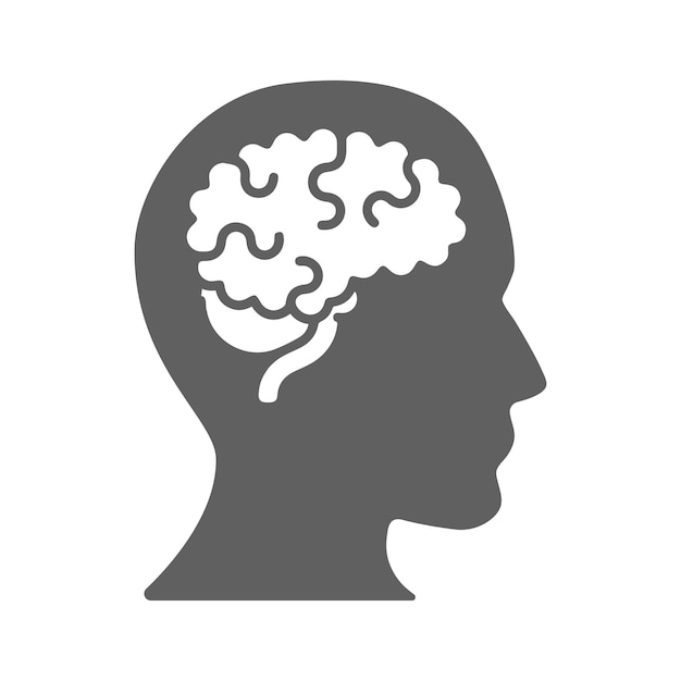 Ícone médico de neurologia Gráficos vetoriais cinzentos