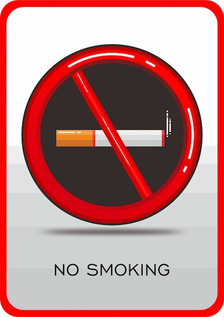 Ícone não fumar símbolo vermelho liso