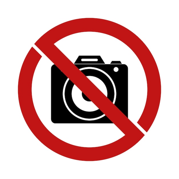 Ícone Não tirando fotos ou fotografando Não carregando câmera Desenho vetorial de símbolos