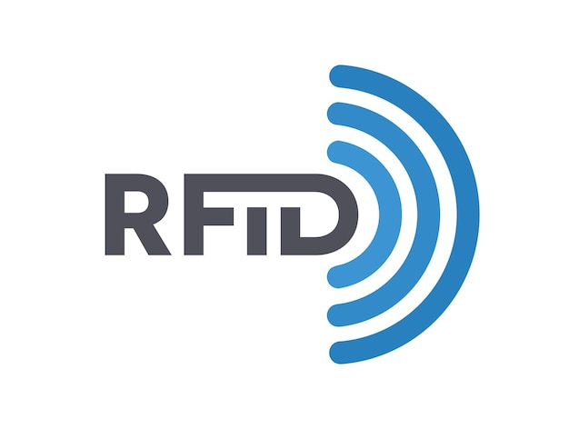 Vetor Ícone ou logotipo de identificação por radiofrequência da etiqueta rfid vetorial