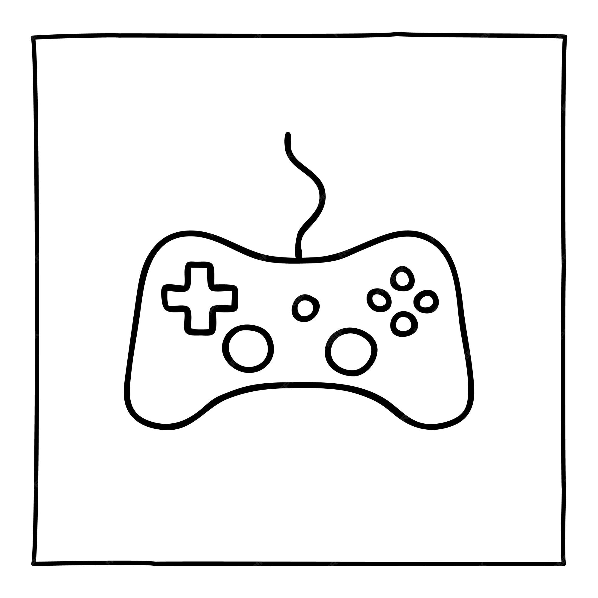 Padrão perfeito de doodle desenhado à mão de videogame elemento de  controlador de joystick de console de videogame