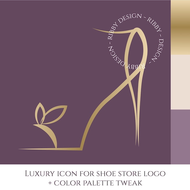 Vetor Ícone para o logotipo da loja de sapatos de luxo