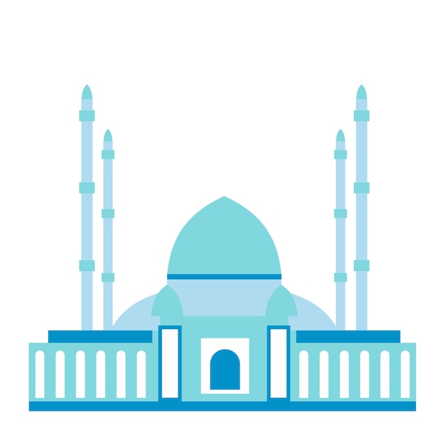 Ícone plano da mesquita isolado no fundo branco