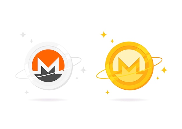 Ícone plano da moeda monero xmr isolado no fundo branco