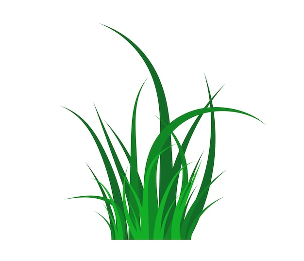 Ícone plano de grama verde Silhueta de grama Grama verde