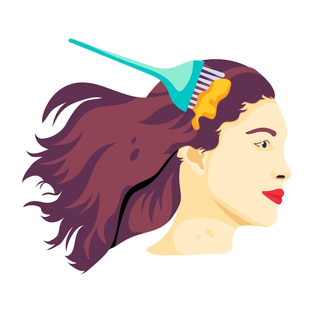 Ícone plano de pincel de tintura de cabelo