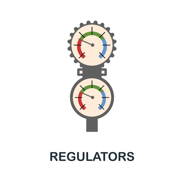 Ícone plano de reguladores elemento simples de cor da coleção de mergulho ícone de reguladores criativos para infográficos de modelos de web design e muito mais