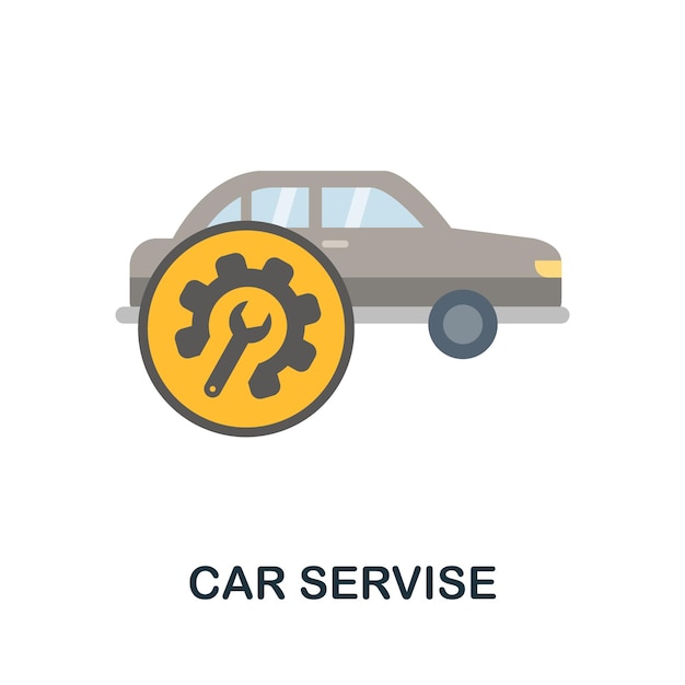 Ícone plano de serviço de carro Ícone de serviço de carro simples preenchido colorido para modelos de web design e infográficos