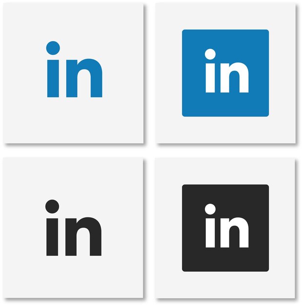 Ícone plano do linkedin vector grátis