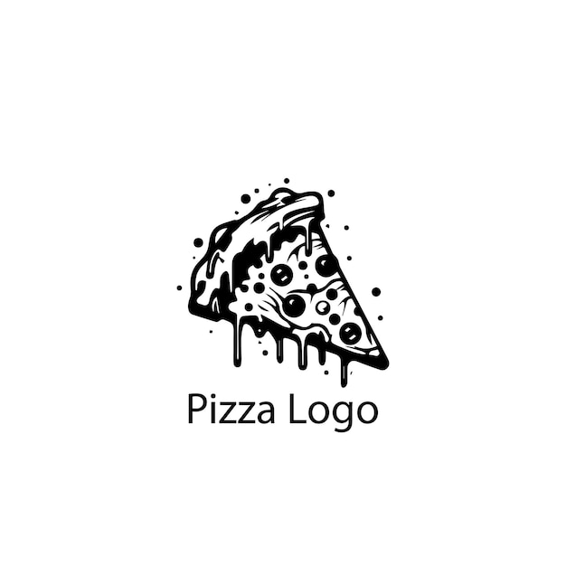 Vetor Ícone plano do logotipo pizza slice