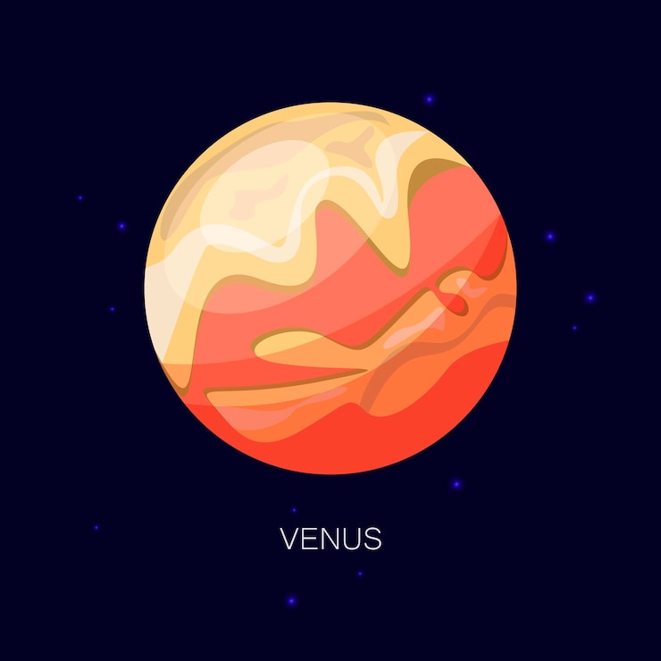 Vetor ícone plano do planeta vênus no espaço sideral