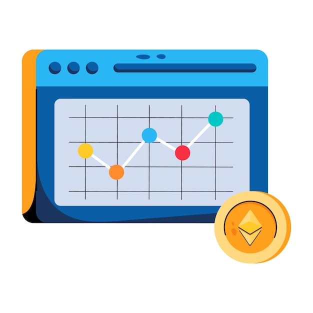 Vetor Ícone plano do site de negociação