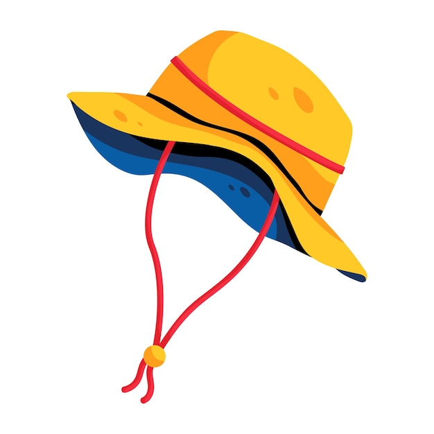 Vetor Ícone plano fácil de usar de chapéu de verão