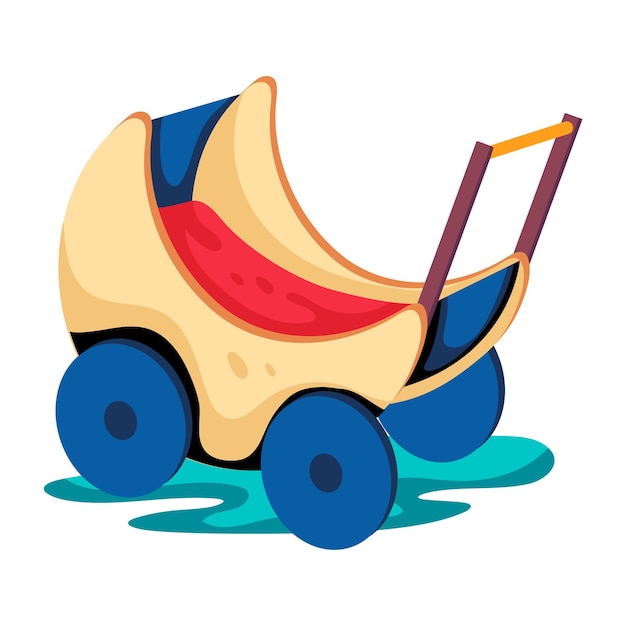 Ícone plano moderno de carrinho de bebê