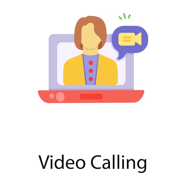 Ícone plano moderno de videochamada