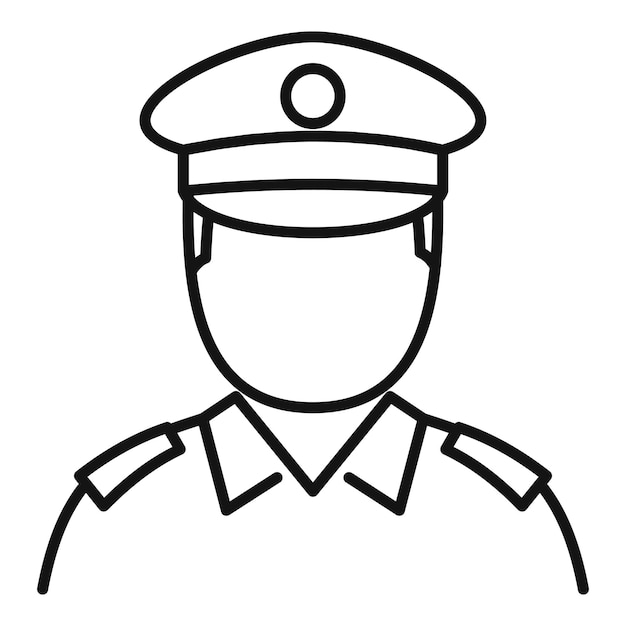 Ícone policial policial contorno ícone vetor policial policial para web design isolado em fundo branco