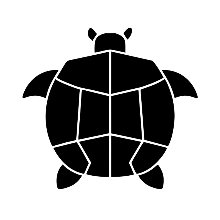 Vetor ícone preto de tartaruga angular