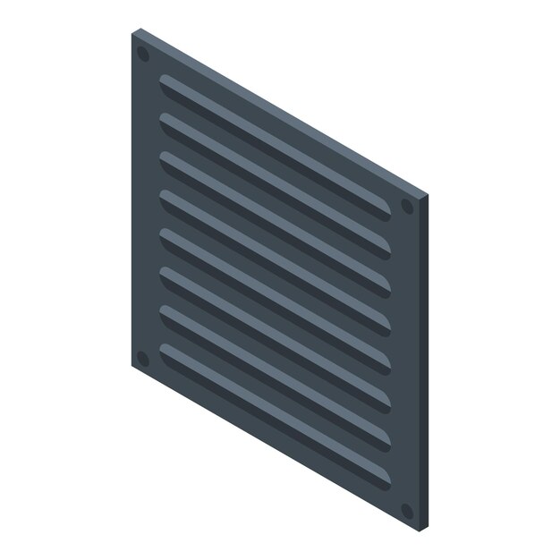 Vetor Ícone quadrado de ventilação preta isométrica do ícone vetor quadrado de ventilação preta para web design isolado em fundo branco