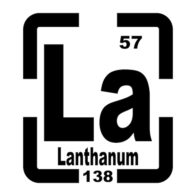 Vetor Ícone químico de lantânio na tabela periódica