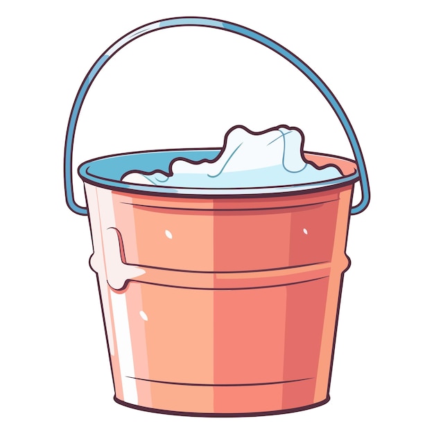 Ícone retratando um balde com água espumosa em cor sugerindo limpeza ou saneamento doméstico