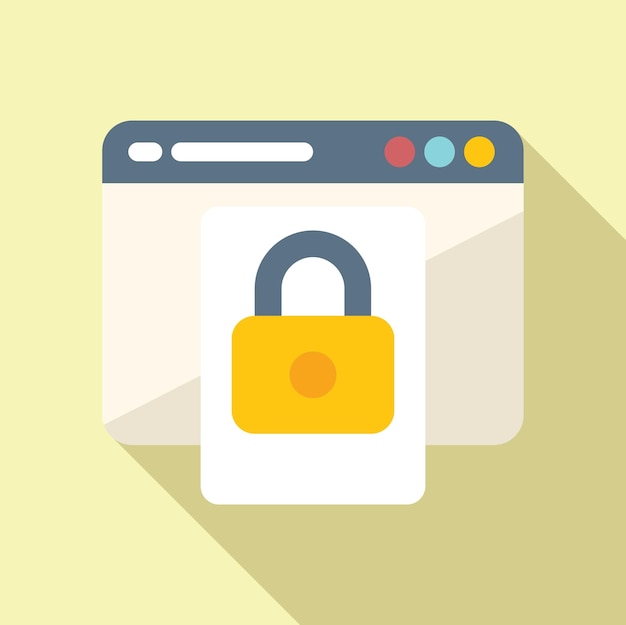 Ícone seguro da web vetor plano privacidade de dados cibernético seguro