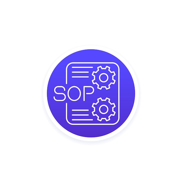 Ícone SOP Procedimento Operacional Padrão vetor linear
