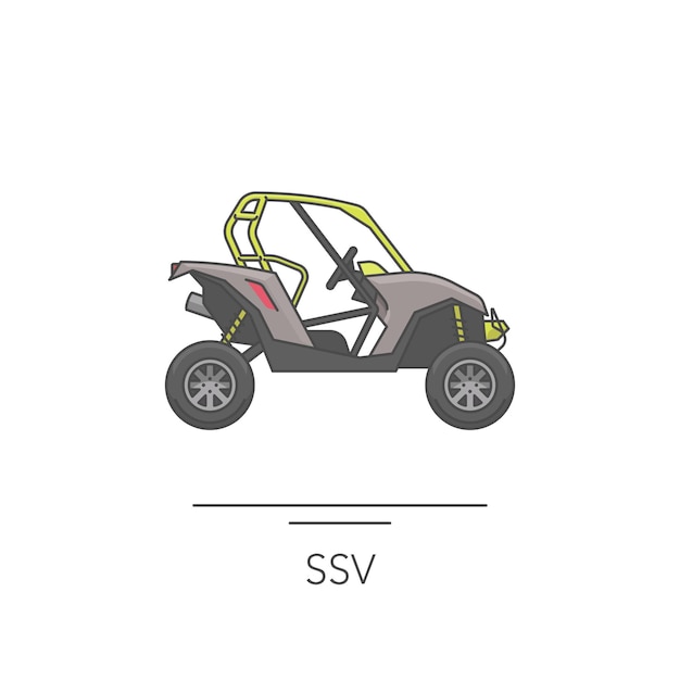 Ícone ssv contorne o ícone colorido de ssv em ilustração vetorial branca