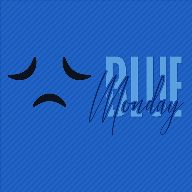 Ícone triste na segunda-feira azul