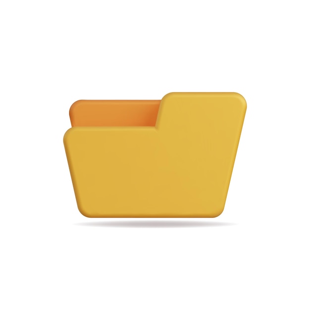 Ícone vetorial 3D de uma pasta amarela que simboliza a organização e a gestão digital