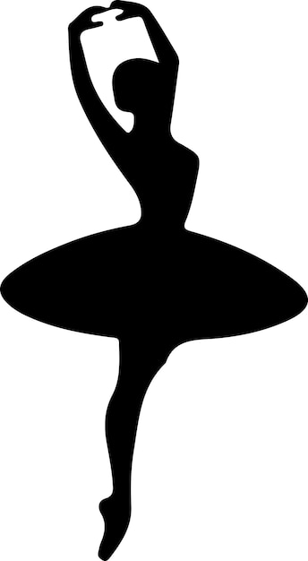 Vetor Ícone vetorial de bailarina minimalista em estilo plano silhueta de cor preta fundo branco 46