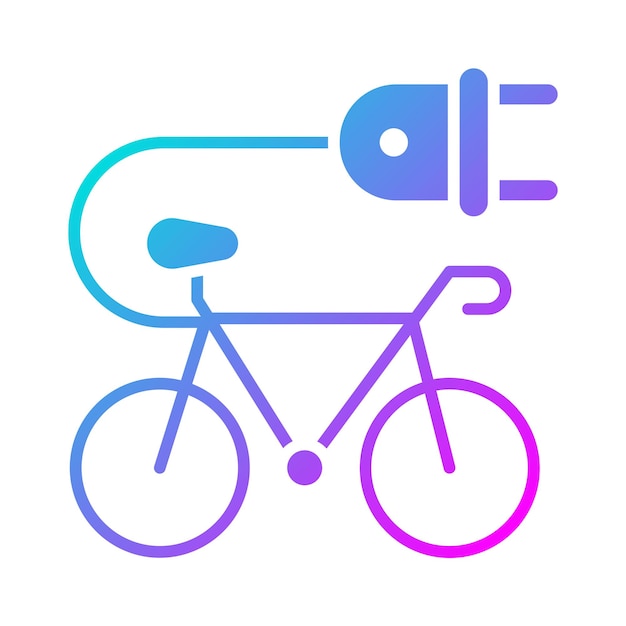 Ícone vetorial de bicicleta elétrica Pode ser usado para o conjunto de ícones de energia sustentável