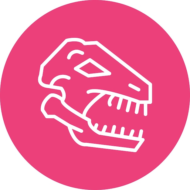 Ícone vetorial de dinossauro fóssil ilustração do conjunto de ícones da história