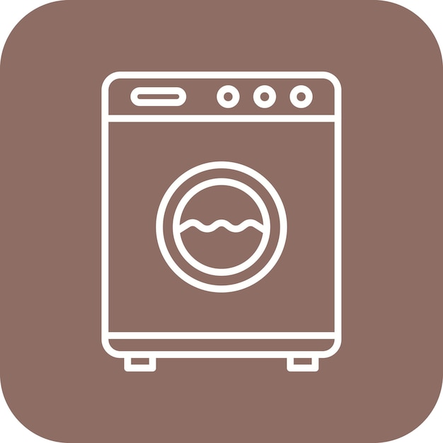 Vetor Ícone vetorial de máquina de lavar pode ser usado para o conjunto de ícones de costura