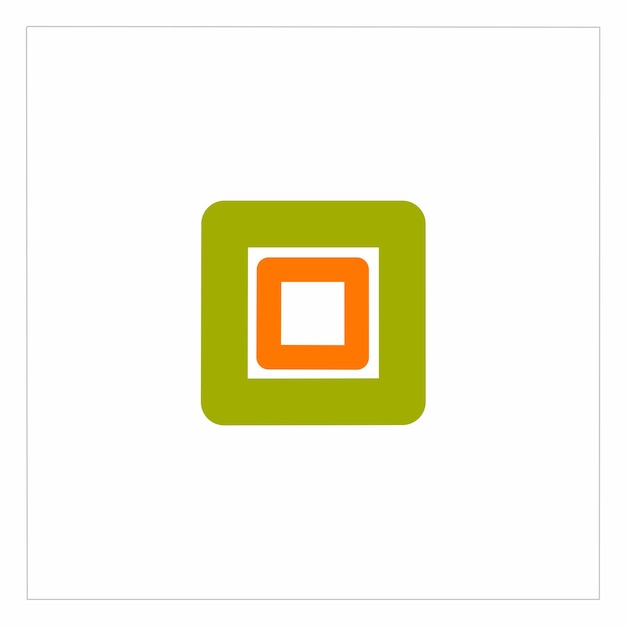 Ícone vetorial de quadrado verde em fundo branco Modelo para design web