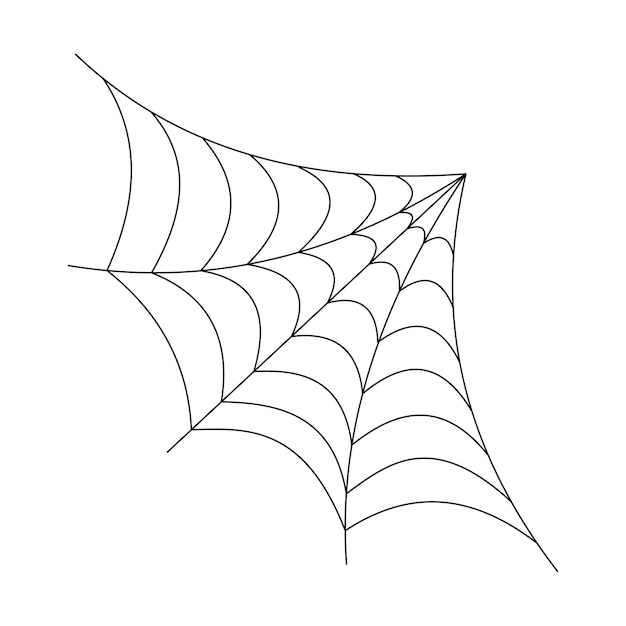 Vetor Ícone vetorial de rede de aranha do canto de halloween rede de aranha arredondada ilustração de contorno isolada em branco