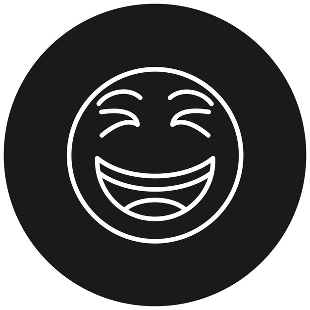 Ícone vetorial de rosto sorridente e estrabismo pode ser usado para um conjunto de ícones de emoji