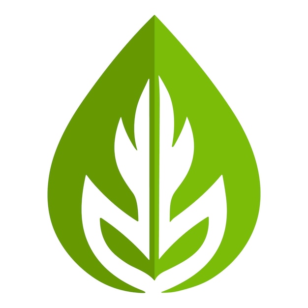 Ícone vetorial do elemento de ecologia da natureza da folha verde Ícone da folha