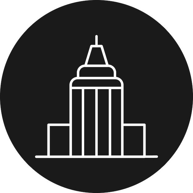 Ícone vetorial do Empire State Building Pode ser usado para o conjunto de ícones Landmarks