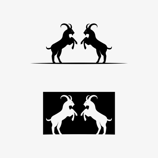 Ícone vetorial do modelo de logotipo da cabra