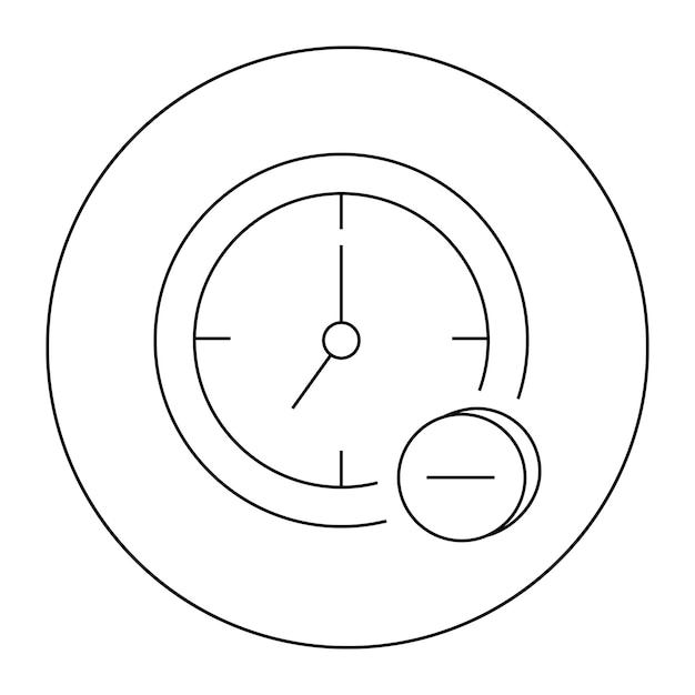 Vetor Ícone vetorial linear de relógio e drogas