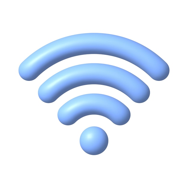 Ícone WiFi azul ilustração em vetor rede sem fio realista 3D