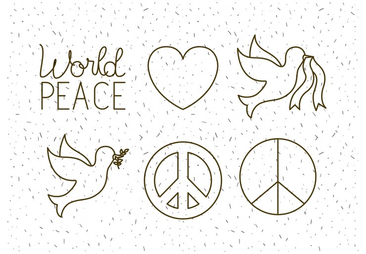 ícones conjunto de paz mundial