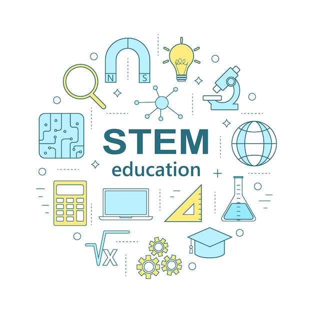 Vetor Ícones da educação stem 8