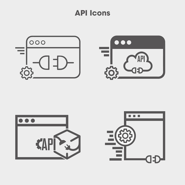 Vetor Ícones de api